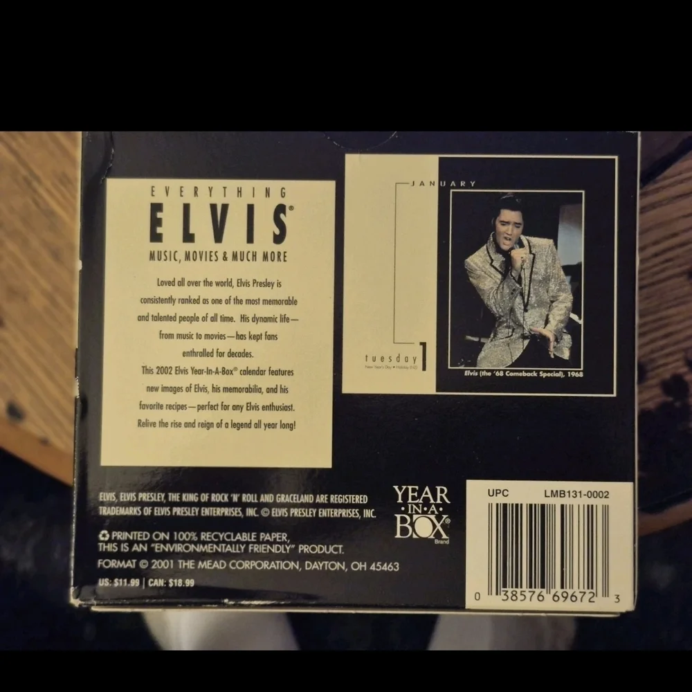 Everything Elvis Music and Movies Calendar - Black and White